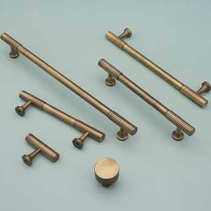 MUGHALCRAFTS Solid Brass T-Bar round Drawer Handles Black <b>Antique</b> Knobs and Pulls for Kitchen Bedroom Hotel Home Use - Product Image 3