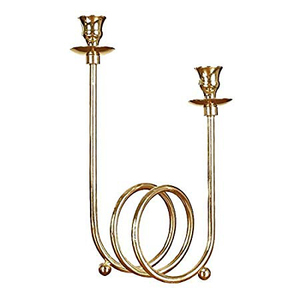 Candelabro de metal de 3 brazos, candelabro chapado en oro, decoración de mesa de boda - Product Image 3
