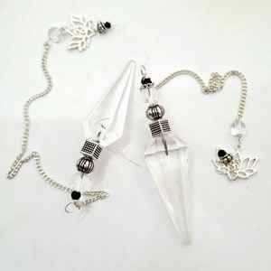 สินค้าใหม่ทั้งหมดจี้ควอทซ์ฮวงจุ้ยคริสตัลใสทรงกรวยลูกตุ้มดอกบัวทรงกลมสำหรับการบำบัดอัญมณี - Product Image 3