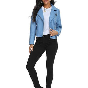 Chaqueta de cuero de mujer de diseño OEM personalizado de MOQ bajo para la venta Precio razonable Chaqueta de cuero de mujer de secado rápido - Product Image 3