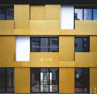 Panneau solide en aluminium perforé à trous irréguliers de conception moderne, revêtu de PVDF pour revêtement de façade
