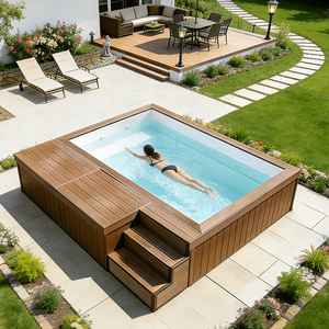 Piscina Elevada para Balcón con Sofá y Plataforma para Tomar el Sol, para Terraza Exterior del Hogar, de Fibra de Vidrio Resistente con Bomba de Filtro - Product Image 2