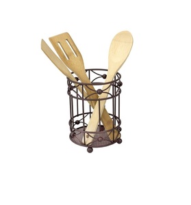 Lot de 2 porte-couverts en fil de métal poli doré de la meilleure qualité porte-couverts d'ustensiles de cuisine au meilleur prix - Product Image 2