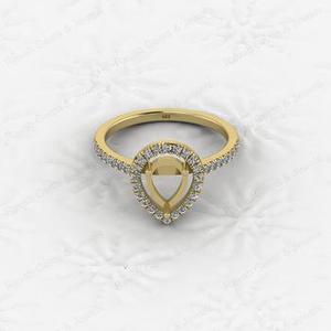 Best Quality 925 Silver 6x8mm Semi Mount <b>Blank</b> Setting <b>Ring</b> Ashes Resin Jewelry Findings for Wedding Jewelry Pear Gemstone - Product Image 1