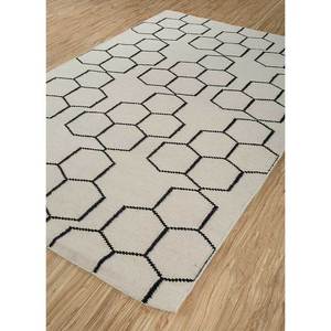 Indusbar Ivory Flat Weaves <b>Wool</b> Rugs Organic Cotton Geometric Jacquard Rectangle Hallway Room Jute Rug-Model Teens' Home - Product Image 2