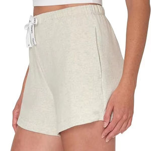 Shorts pour femmes de haute qualité respirants avec logo de marque personnalisé OEM, 100% coton, taille élastique, fermeture à bouton pour femmes - Product Image 2