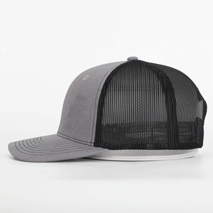 2025 vente en gros décontracté Baseball demi-maille casquette réglable 6 panneaux sport casquette de camionneur en gris Logo personnalisé pour hommes femmes pour le voyage - Product Image 3