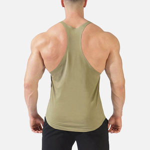 High Quality Men's Gym Workout Fitness Streetwear Custom Printed 100% Cotton Ribbed <b>Sleeveless</b> Tank <b>Top</b> Quick Dry - Product Image 4
