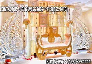 Magnífico Conjunto de Muebles para Escenario de Boda, Sofá Plateado y Dorado para Escenario de Boda, Elegante Conjunto de Asientos para Escenario de Boda, EE. UU. - Product Image 3