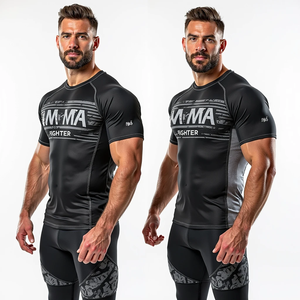 Personalizado y MMA Rash Guard Ajuste personalizado Sublimado Diseño de manga corta con completa y estilo de compresión kimono de jiu jitsu - Product Image 1