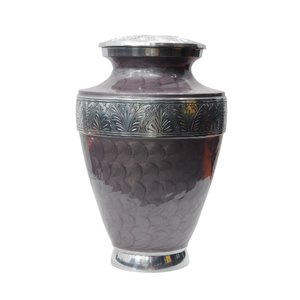 Urnas de cremación modernas de aluminio para adultos con hermoso acabado de Peltre y esmalte de marfil para funerales y almacenamiento de cenizas - Product Image 4
