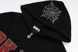 Nouveauté Vente en gros Streetwear Sweat à capuche américain lourd imprimé araignée Sweat à capuche araignée noir - Product Image 5