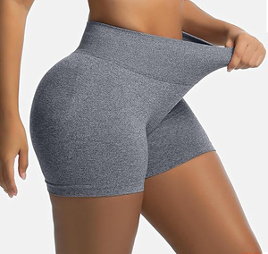 Shorts de sport taille haute sans coutures pour femme en Spandex/Nylon, séchage rapide, respirants, pour fitness et entraînement - Product Image 4