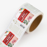 Rollo de código de barras de vinilo BOPP blanco personalizado etiqueta impermeable sello de seguridad pegatina para botella para alimentos salud champú suministros de embalaje