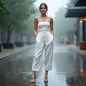 กางเกงกันลมกลางแจ้งสำหรับผู้หญิงกางเกงกันน้ำปรับแต่งได้, กางเกงกันลมไนล่อนน้ำหนักเบา100% ฝนสำหรับผู้หญิง - Product Image 6