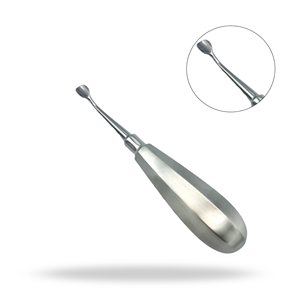 Élévateur dentaire chirurgical à pointe d'aile de 8 mm, courbé vers l'arrière, en acier inoxydable, pour l'extraction dentaire et l'élévation radiculaire - Product Image 1