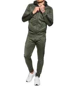 Survêtement personnalisé pour homme 100% polyester avec fermeture éclair, bandes latérales, hiver, écologique, séchage rapide, respirant, extensible dans les quatre sens, coupe-vent - Product Image 1