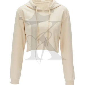 เสื้อครอปสำหรับผู้หญิงมีฮู้ดคอตตอนผ้าเทอร์รี่ทำจากผ้าคอตตอนพิมพ์โลโก้ได้ตามต้องการสำหรับฤดูหนาว - Product Image 5