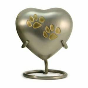 Urne funéraire de luxe en laiton pour animaux de compagnie, forme de cœur ovale, empreinte de patte, souvenir commémoratif, approvisionnement en vrac pour les cendres de chien et de chat, pour les détaillants en articles pour animaux de compagnie - Product Image 6
