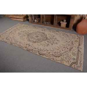 พรมขนแกะตุรกี8.9ft วินเทจผ้าทอสีเบจสีน้ำตาลและสีเบจสำหรับตกแต่งห้องนั่งเล่นด้วยลาเท็กซ์ - Product Image 3