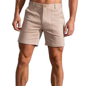 Short de golf décontracté OEM pour hommes, short de golf confortable en coton éponge motif jogging, logo personnalisé, poches cargo, solide non tissé - Product Image 2