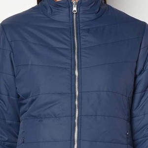 Best Quality <b>Women's</b> <b>Puffer</b> <b>Jackets</b> Customized Logo Plain Dyed Knitted Waterproof Breathable Winter <b>Navy</b> Blue Color - Product Image 4