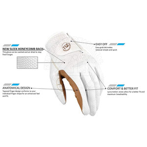 Gants de golf en cuir de sécurité sportive, protection UV, ajustables, écologiques, séchage rapide, respirants, légers, en stock - Product Image 2