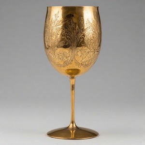Gobelet en verre à vin en laiton antique EternalCup fabriqué à la main pour une utilisation liturgique pour les décorations de Noël d'église traditionnelle - Product Image 6