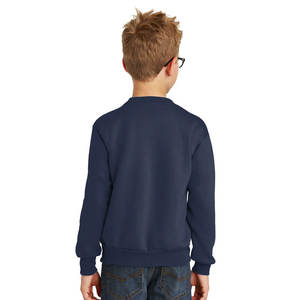 Sweats ras du cou unis pour les jeunes Sweats d'école de base en molleton à col rond pour l'hiver - Product Image 2