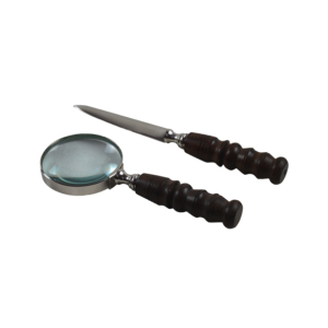 Loupe en laiton tendance Motifs gravés et loupe de finition plaquée pour la lecture de livres Guide de carte Designer - Product Image 2