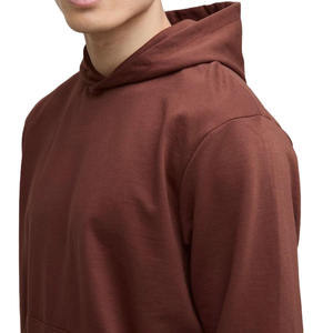 Automne et hiver nouvelle mode sweat à capuche pour hommes Plus polaire ensemble 100% coton sweat à capuche décontracté avec couleur Patchwork solide et capuche - Product Image 2