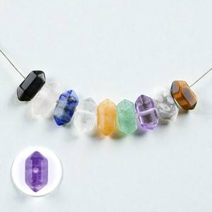 Cristal Curativo de Howlita Natural de Doble Punta - Piedra Preciosa con Cuentas para Hacer Joyería - Product Image 2