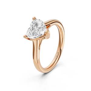Anillo Solitario con Corazón Grande de 2.00 Ct. Diamante Cultivado en Laboratorio con Calidad EF/VS-VVS en Color Oro Rosa - Product Image 3