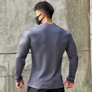 <b>Men's</b> Solid <b>Top</b> Selling Quick Dry 100% Autumn Winter Casual T-shirt <b>Men</b> <b>Long</b> <b>Sleeves</b> Solid Shirt Gym Fitness Wear - Product Image 3
