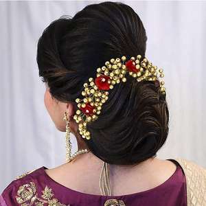 Tip Top Fashions 1505444B Broche de pelo floral de piedra austriaca y Perla chapado en oro Aleación de zinc Categoría de producto - Product Image 1