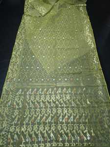 Exclusivo de calidad de exportación Deshi Dhakai Jamdani Sharee para mujer JAMDANI FABRIC Blue GREEN Golden Sky Blue de Bangladesh - Product Image 3