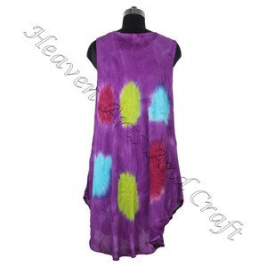 Rayon Fabric Tie Dye Dress for Women Party Wear Tie Dye Long Maxi <b>Hand</b> Made Dress With Sleeveless Tie Dye Round Neck Boho Long - Product Image 5