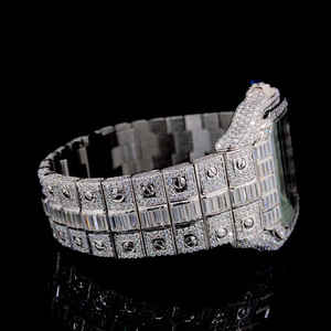 Montre pour homme de luxe en argent sterling 925 Iced-Out Skeleton Moissanite Diamond 41mm Affichage analogique Style hip-hop ETA Antique - Product Image 2