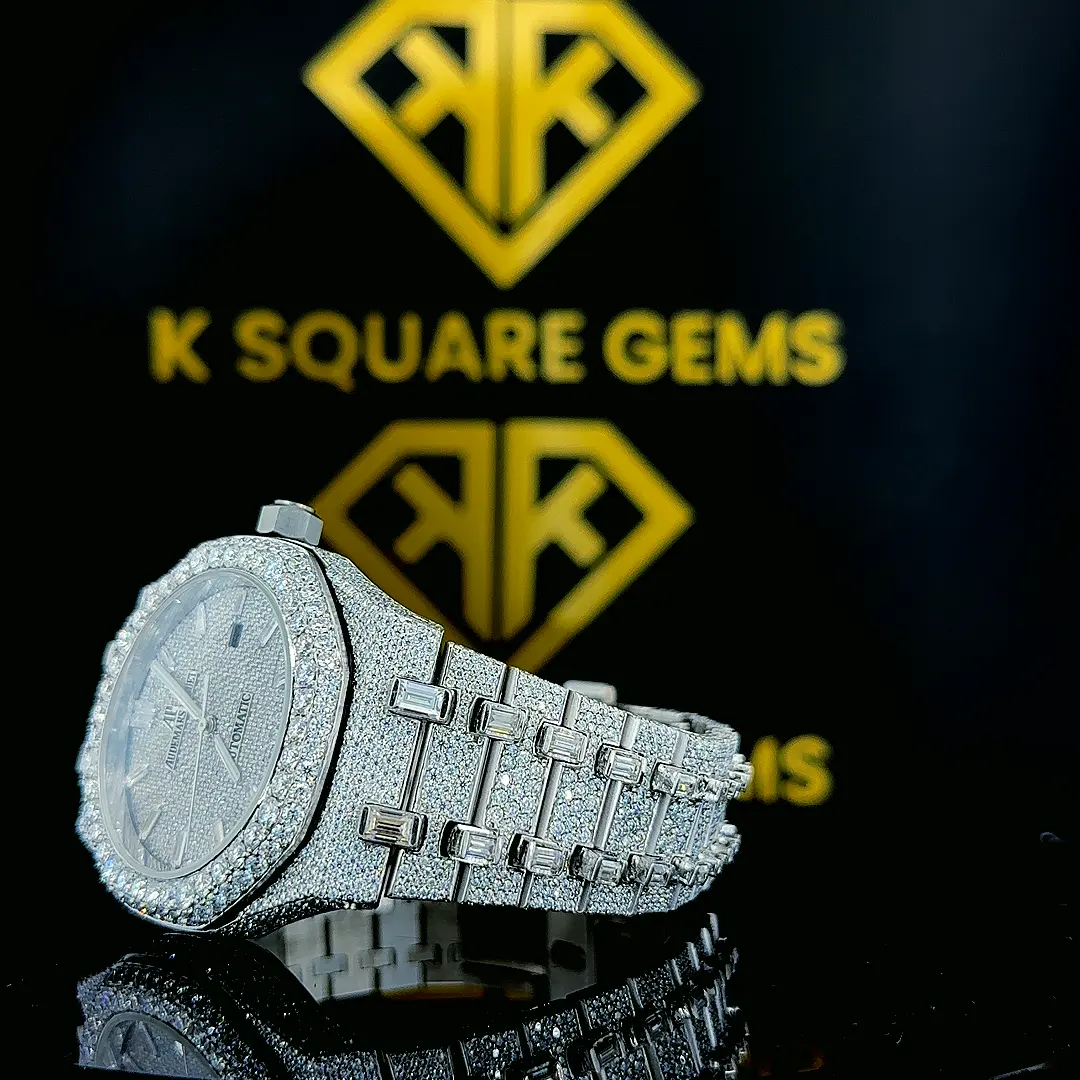 Latest Arrival Moissanite Diamond Studded Stainless Steel Watch Available At Competitive Price