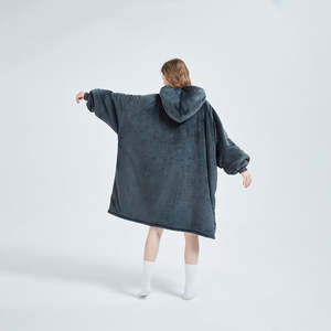 เสื้อสเวตเตอร์ผ้าห่มมีฮู้ดสีพื้นให้ความอบอุ่นสำหรับฤดูหนาวพิมพ์ลายแบบกำหนดเอง - Product Image 6