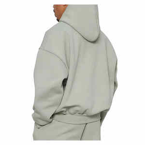 500 Gsm sweat à capuche uni hommes sweats à capuche Logo personnalisé surdimensionné polaire vierge sans ficelle broderie sweats à capuche personnalisés - Product Image 5