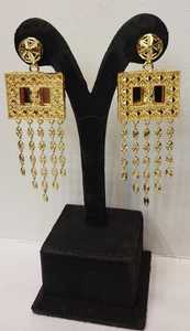 24k Gold Plated Brass Jewelry <b>Set</b> Necklace <b>Earrings</b> <b>Bracelet</b> Rings Matching Statement Accessories for Party Wedding - Product Image 3