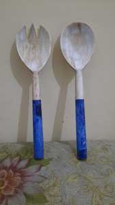 Best Quality Acacia Wood Handmade <b>Spoon</b> and Fork Set Eco-Friendly Minimalist Design for Giveaways Customizable From India - Product Image 4
