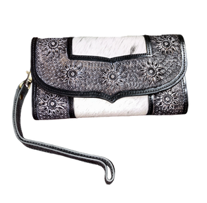 กระเป๋าสตางค์หนังแท้แบบพับสองตอน รุ่นขายดีประจำปี 2025 ชุดคลัทช์แฟชั่นสไตล์ตะวันตกสำหรับผู้หญิง วินเทจ ป้องกัน RFID ปิดด้วยซิป ใช้ได้ทุกฤดู - Product Image 1