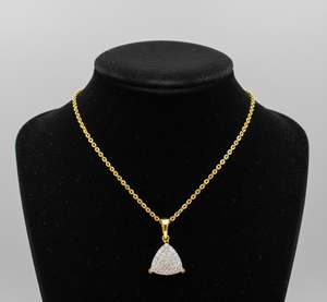 Collar con Colgante de Triángulo Dorado con Cadena de Eslabones Rolo para Mujer, Regalo de Boda - Product Image 3