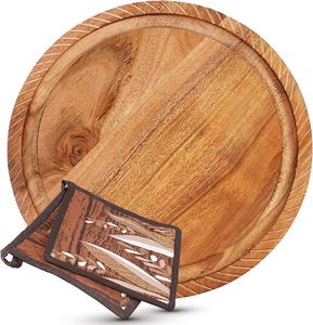 Remache de madera de Acacia para platos calientes, alfombrilla de remache de madera Natural hecha a mano, decoración del hogar, nuevo - Product Image 3