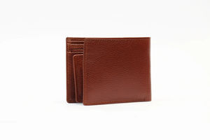 Titulaire de la carte Premium personnalisé léger en cuir véritable à deux volets marron clair de haute qualité pour hommes court Designer Factory Direct - Product Image 5