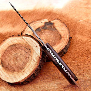 Cuchillo de Supervivencia Hecho a Mano de Acero de Damasco, Cuchillo Utilitario de Acero Completo para Actividades al Aire Libre, Bushcraft, Campamento, Caza - Product Image 3