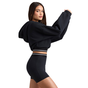 Sweat-shirt pour femme en gros, logo personnalisé, poids lourd, décontracté, uni, surdimensionné, en molleton, personnalisable, doux, streetwear - Product Image 3