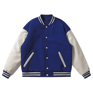 Veste de baseball universitaire unisexe en coton de qualité supérieure, style décontracté avec logo personnalisé imprimé sur le devant, tissu en toile - Product Image 4